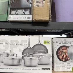 GreenPan GP5 Stainless Steel Healthy Ceramic Nonstick 10-Piece Cookware Set
