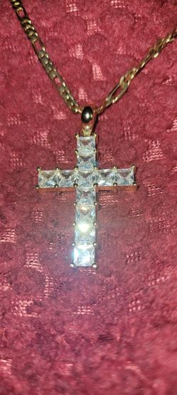 18 K Gold 925 Cross Necklace 