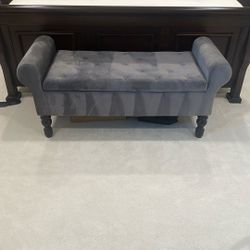 Grey And Brown Ottoman Bench