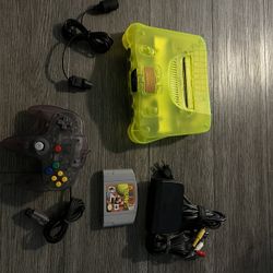 Nintendo 64 EXTREME GREEN Console Bundle w/ Controller and Mario Tennis