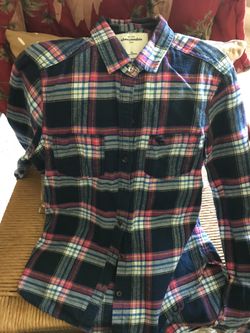 Abercrombie & Fitch kids girls flannel button down XL