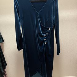 Blue Velvet Dress
