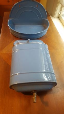 Vintage French Enamel Water Fountain