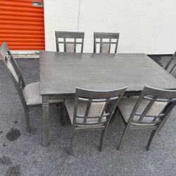 Grey Kitchen Table And 6 Chairs 