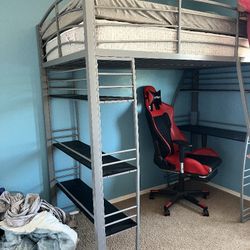 Loft Bed With Integrated Desk And Shelves