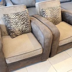 2- Sofa Chairs With Pillows 
