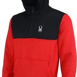 NEW - Spyder Men's Racer 1/4 Zip Pullover Hoodie Jacket - Size L - Red