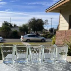 Glass Etched Shot Glasses