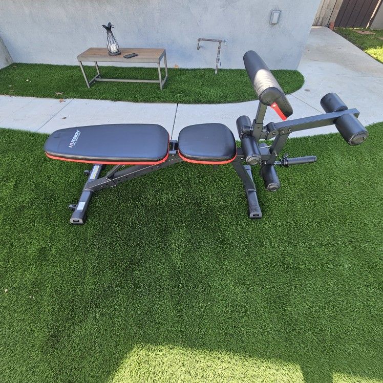 HARISON Weight Bench - Adjusta.ble Workout Bench Press for Home Gym with Leg Extension and Preacher Pad