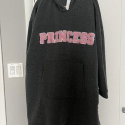 Fleece Sweatshirt “Princess” New Dress With Hood- One Size 