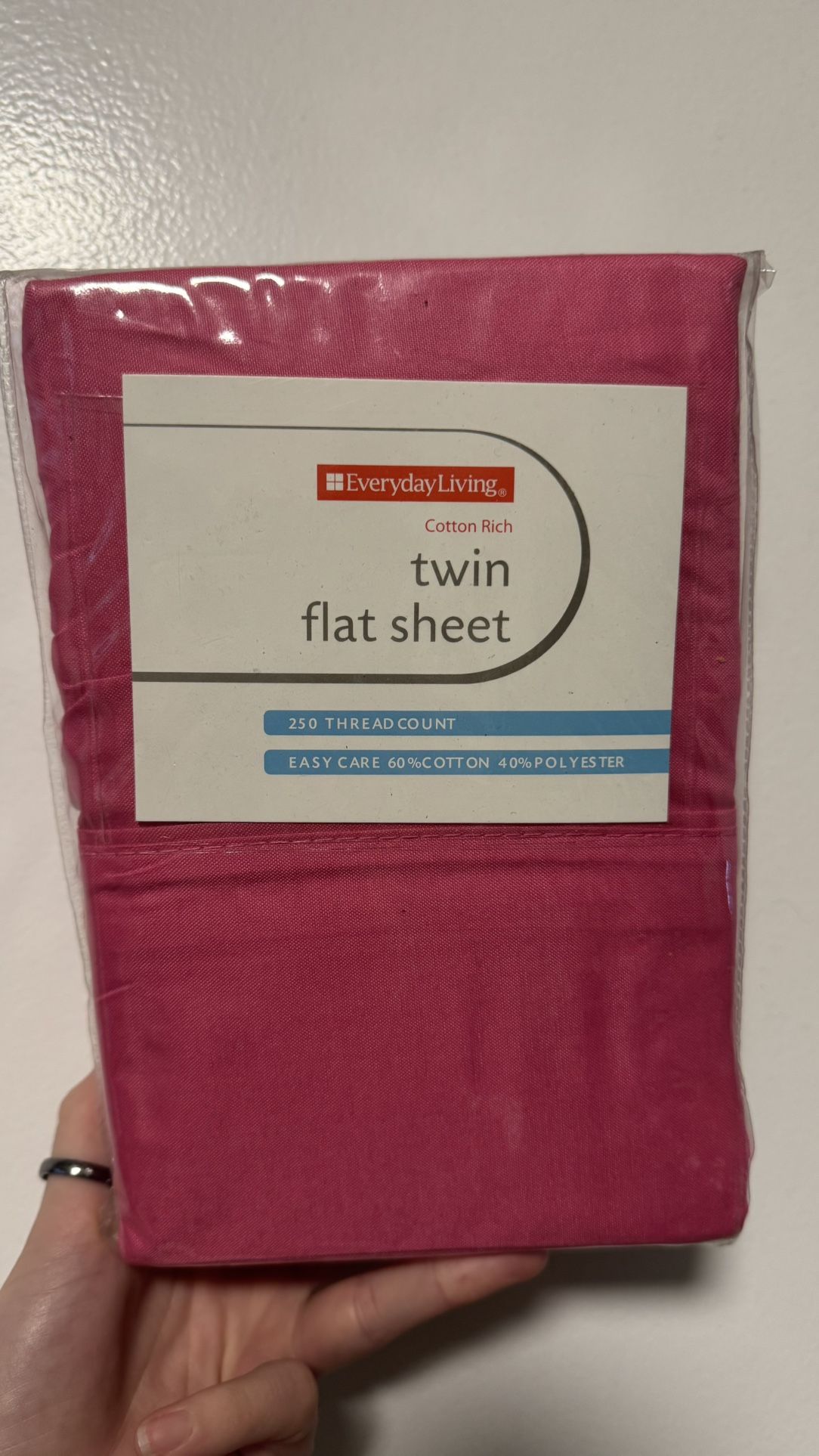 twin flat sheet - pink - 250 thread count
