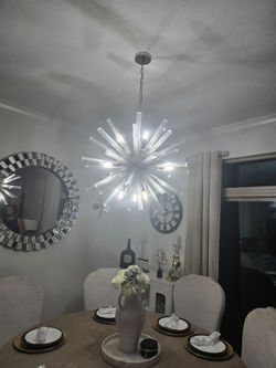 Sputnik Chandelier with Crystal Rods