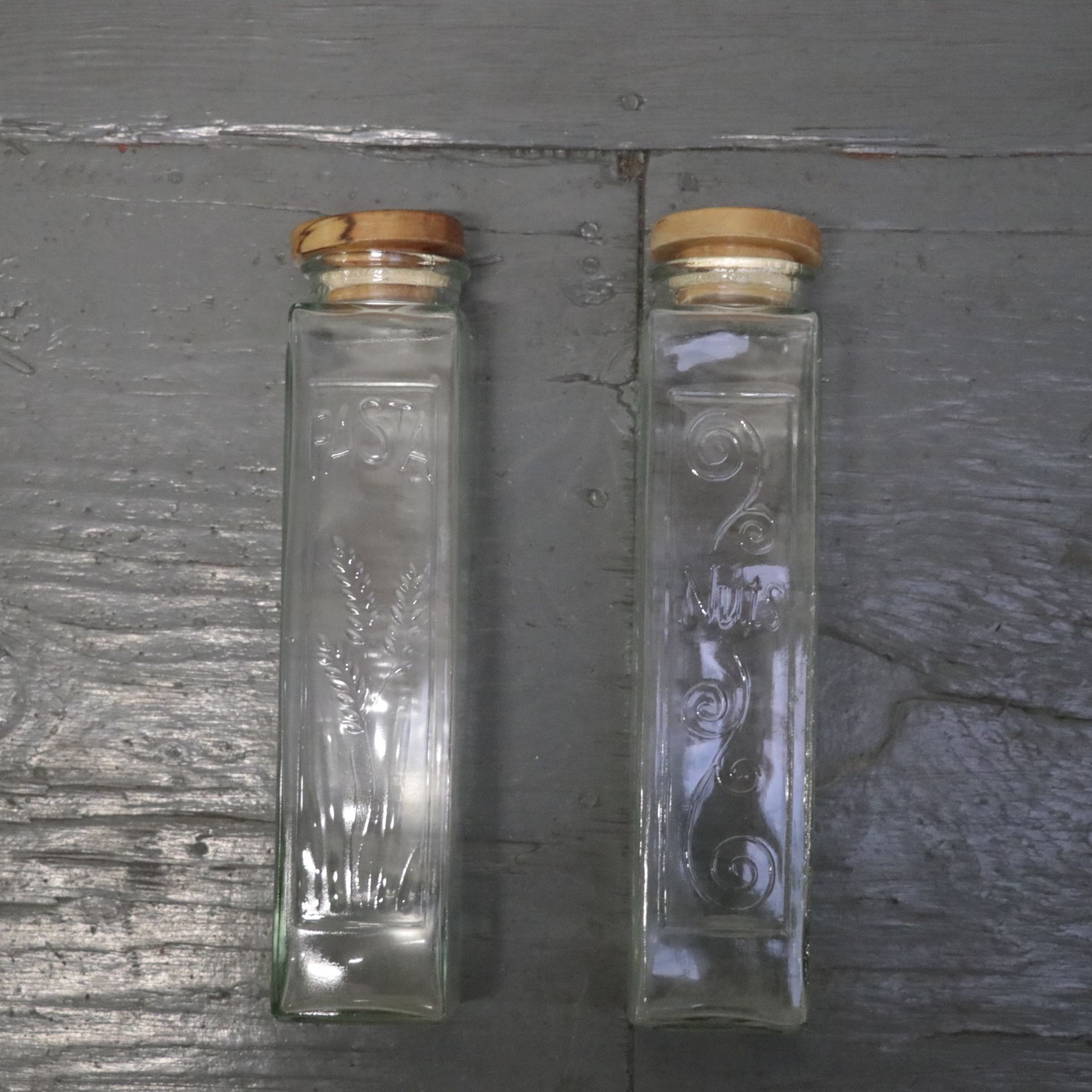 Twin glass containers for Pasta and Nuts