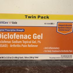 NEW 2-Pack Arthritis Pain Reliever - Diclofenac Sodium Topical Gel, 1%