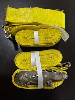 2pk Track Ratchet Tie Down Straps 15 feet Truck Trailer Enclosed Cargo Fe8)