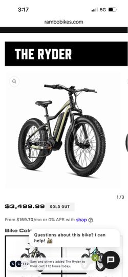 RAMBO RYDER 24x4” 19” HUNTING ELECTRIC BICYCLE 26" E BIKE EBIKE