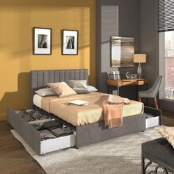 King Size Upholstered Storage Bed Frame