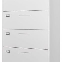 ✌️ 4 Drawer Filing Cabinet with Lock Metal Lateral File Cabinet Office Home Steel Lateral File Cabinet for A4 Legal/Letter Size Wide File Cabinet Lock