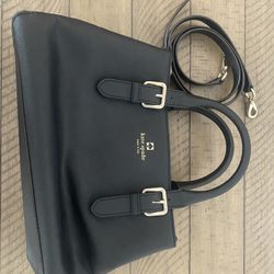 Kate spade leather medium satchel handbag, Black