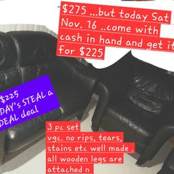  Couch, Loveseat,  Chair Only $225 For SAT. DEAL 2 Pillows Too!