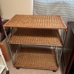 Wicker Storage Cart 