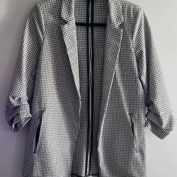 Rachel Zoe Black And White Check Blazer