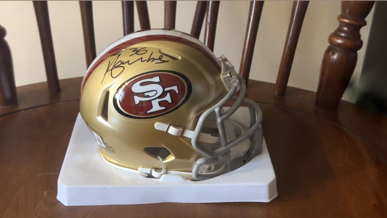 Merton Hanks Autographed 49ers Mini Helmet