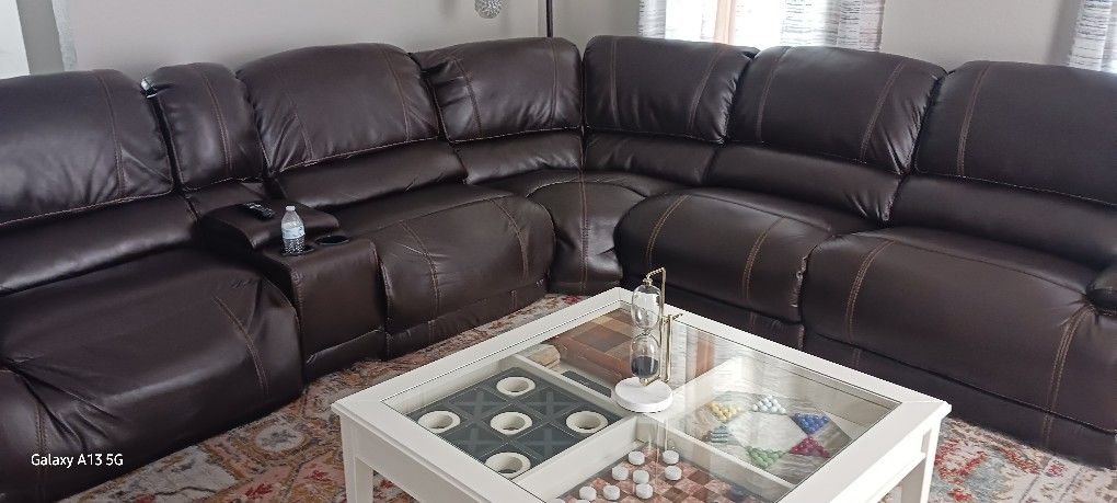 Leather Sectional Recliner