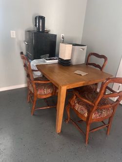 Wood Dining Table with 4 Chairs