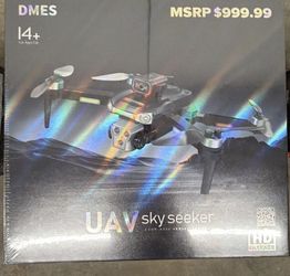 This is a DMES UAV Sky Seeker four-axis aerial drone BRAND NEW IN BOX MSRP $999.99