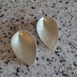 Faux Leather Leaf Earrings!