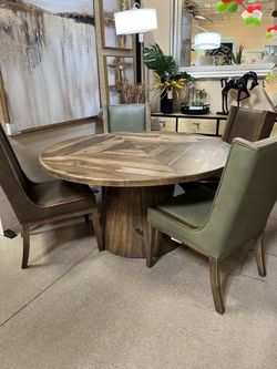 Summer Sale!!NEW ARRIVAL!!! 5 pc 59.75" Round Modern Dining Table Set