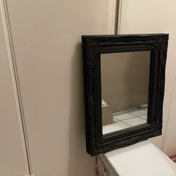 Vintage Antique Black Mirror 