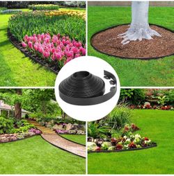 80FT x 2" Black Landscape Edging Kit with 100 Plastic Stakes