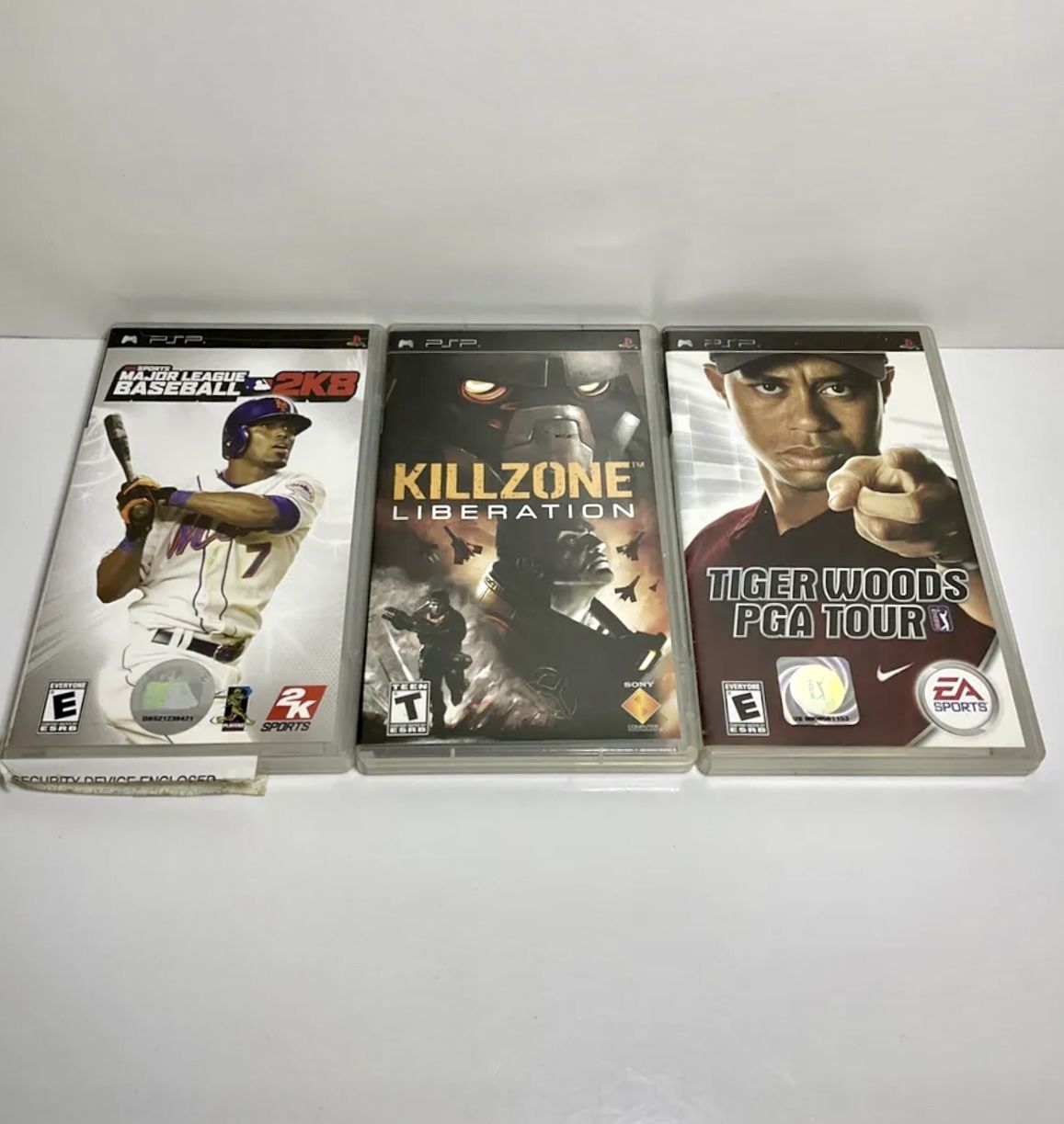 Sony PSP Game Lot Of 3 Baseball 2K8; Tiger Woods; Killzone