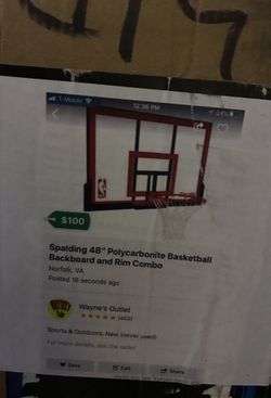 New 48” Backboard&Rim Combo