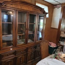 Antique China Cabinet And Hutch