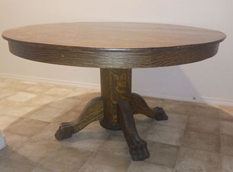 19th Century Solid Oak Pedestal Table