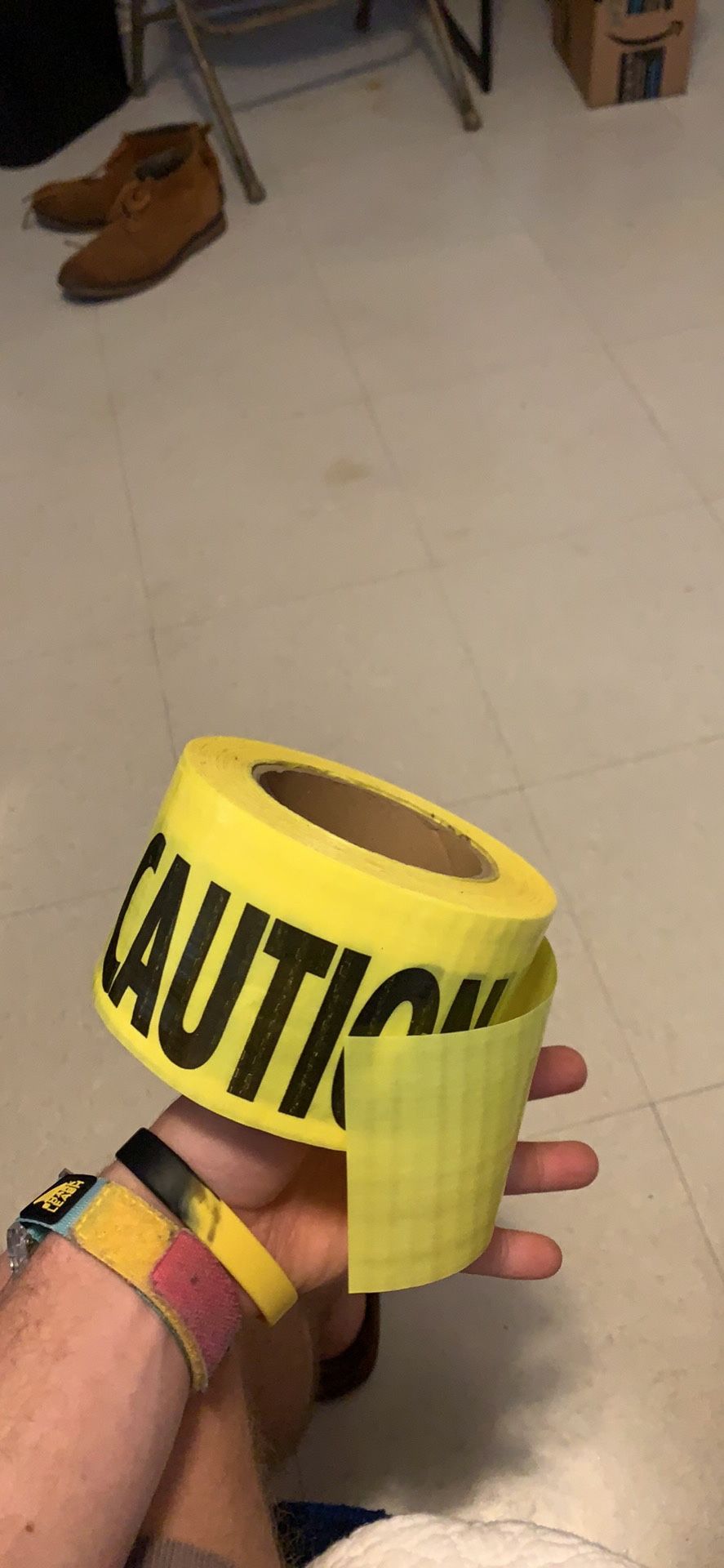 Large roll of caution tape