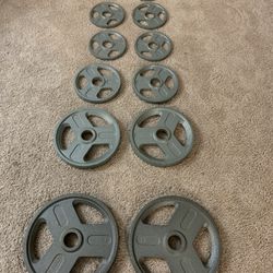 Olympic Weight Plates Set - Total 165 Pounds 