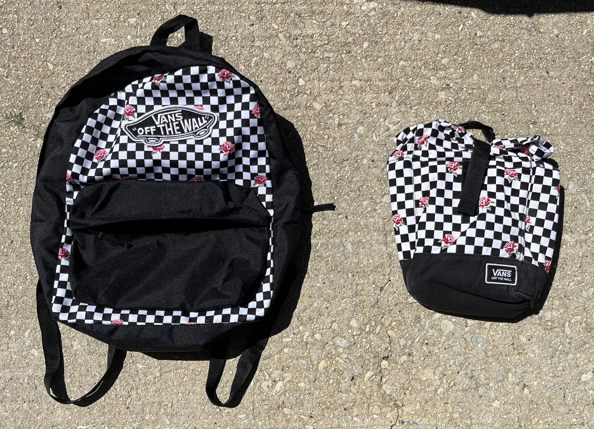 Vans Roses Backpack And Insullated Lunch Bag 