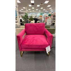 Cromwell Upholstered Velvet Chair, Pink