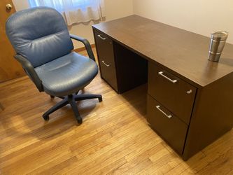Office Desk And Rolling Chair