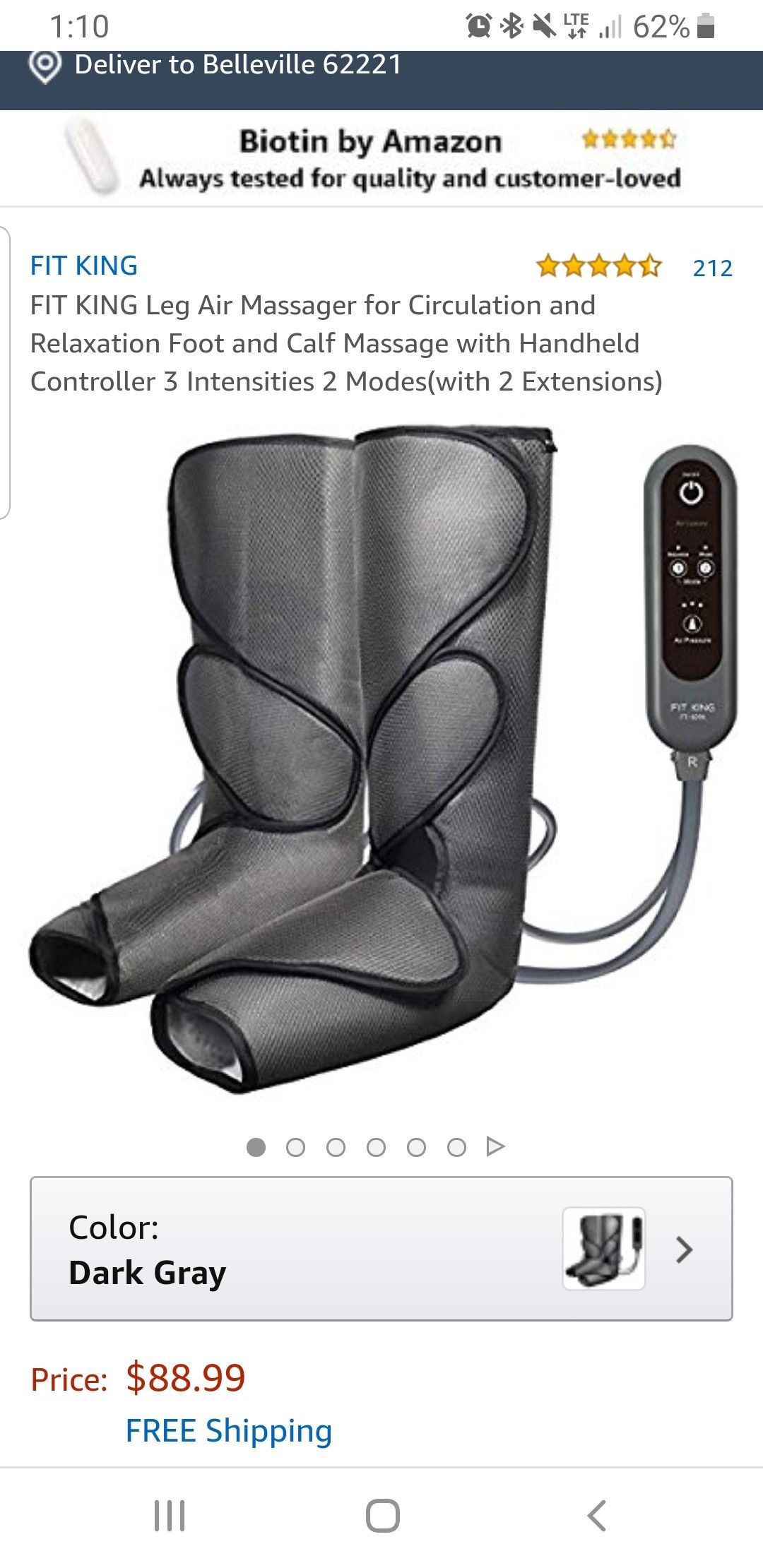 Compression leg massager for circulation