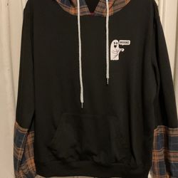 Orange And  Black Boob Hoodie With Ghost 