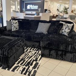 Brand New Super Plush Elegant Ashley’s Midnight Onyx Sectional 