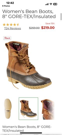 Women's Bean Boots, 8" GORE-TEX/Insulated