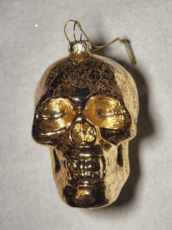 Gold Skull Ornament