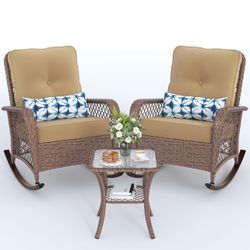 Patio Rocking Chairs & Table