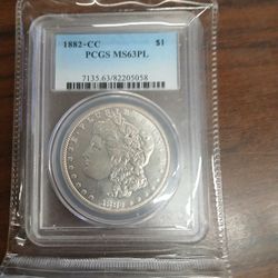 PSGS 1892 CC MORGAN SILVER DOLLAR 